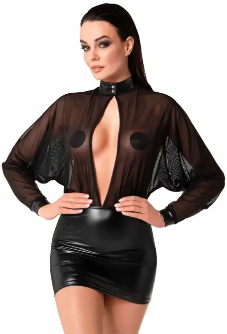 Сукня Noir Handmade F348 Powerwetlook and tulle dress - 3XL Львів - фото 1