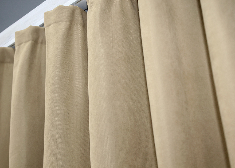 Комплект коротких штор VR-Textil Мікровелюр SPARTA № 1192ш Бежевий 130х170 см 2 шт (35-0113) Київ - фото 14