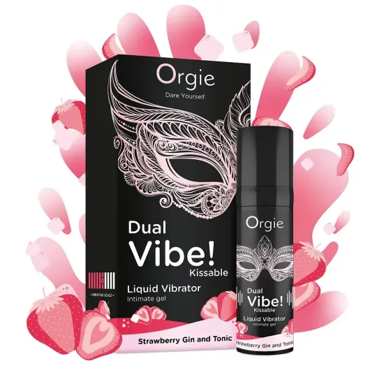 Рідкий вібратор Orgie - Dual Vibe! Strawberry Gin & Tonic Kissable Liquid Vibrator (15 мл) Львів