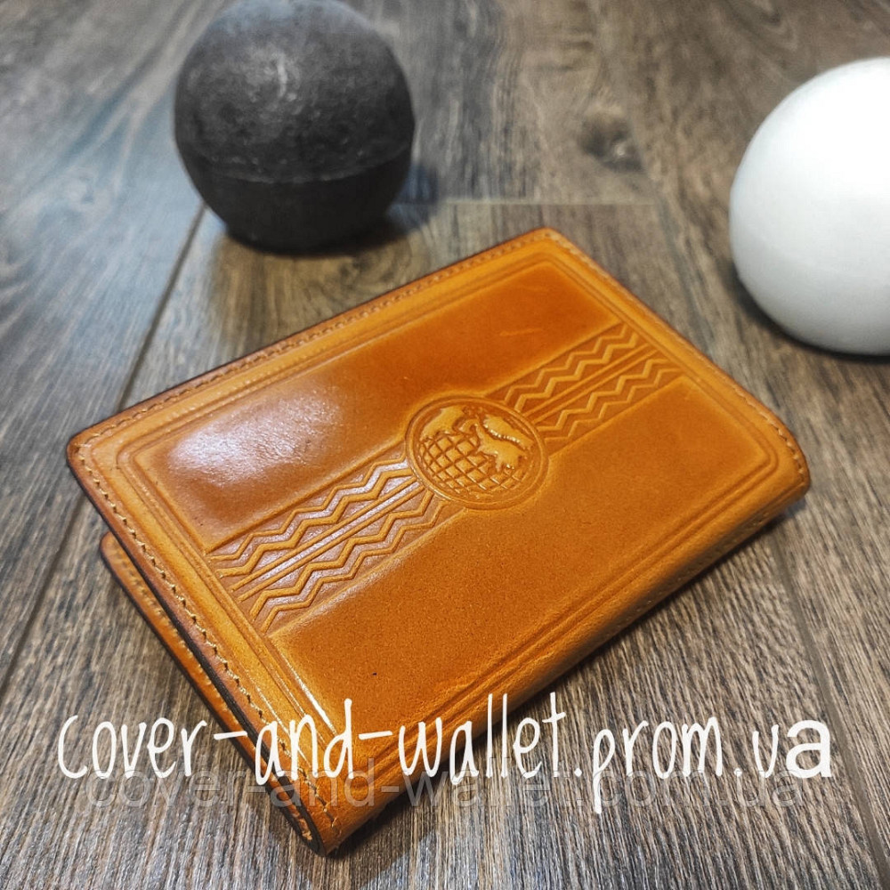 Солідна обкладинка на документи водія з натуральної шкіри жовтого кольору ST Leather Київ - фото 6