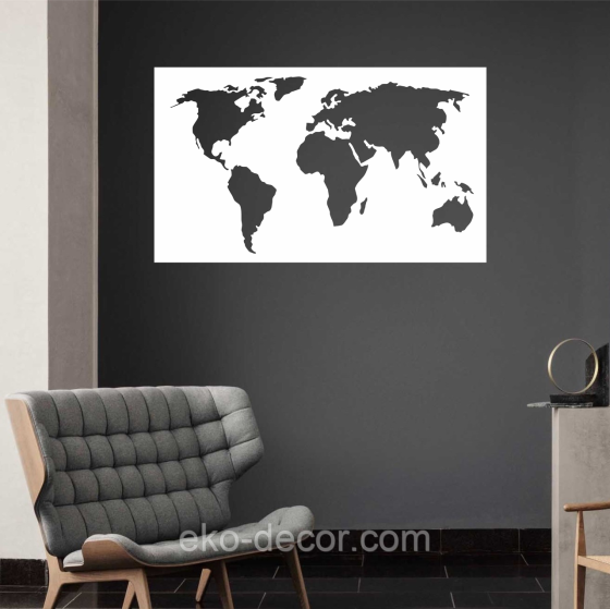 Декоративное настенное Панно «Карта», Декор на стену 50*29 см, Белый Киев