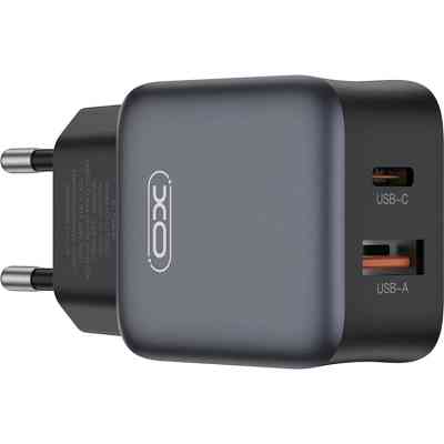 Зарядное устройство XO L156 USB-C PD30W + USB-A QC3.0 Black (L156.black) Винница