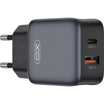Зарядний пристрій XO L156 USB-C PD30W + USB-A QC3.0 Black (L156.black) Вінниця - фото 1