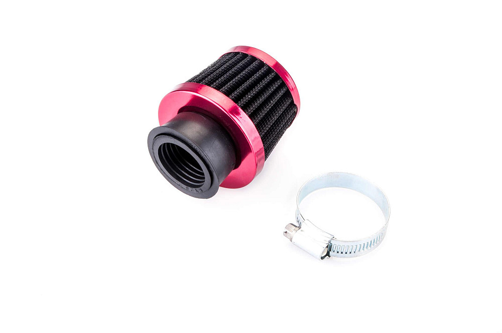 Фільтр повітряний (нульовик) Ø28mm (червоний) KM (mod:KY-A-072) Київ - фото 1