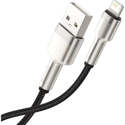 Дата кабель USB 2.0 AM to Lightning 1.0m Cafule Metal 2.4A black Baseus (CALJK-A01) Винница - изображение 7