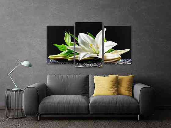 Модульная картина в гостиную / спальню  Біла Лілія Art-646_3 70x130 см Киев