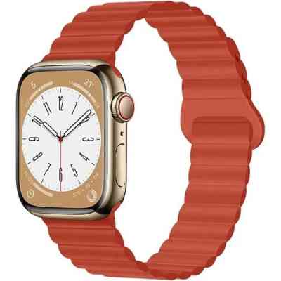 Ремешок для смарт-часов Drobak Silicone Magnetic Link для Apple Watch All Series 38/40/41mm Orange red (898918) Винница