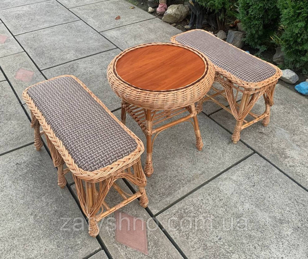 Набір меблів з лози, стіл і лавки Київ - фото 4