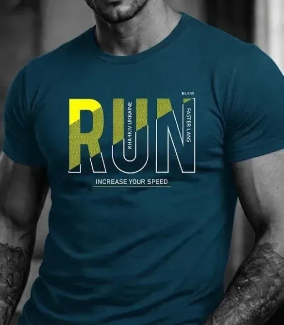 Чоловіча футболка зелена "Run" Lans 12/056 M Київ - фото 1