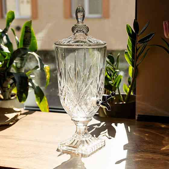 Лимонадниця з краном скляна 3 л диспенсер для напоїв лимонадник із краном HP-19-296 Коломия