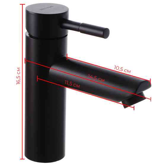 Смеситель для умывальника Mixxus SUS-001-A черный (из нерж. стали) (MI2802) Киев