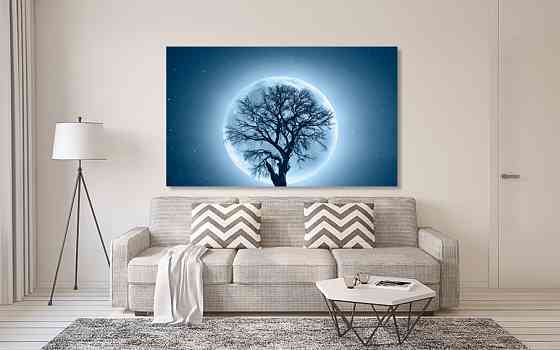 Картина холст в гостиную / спальню  Дерево в місяці   MLP_176 40x80 см Киев