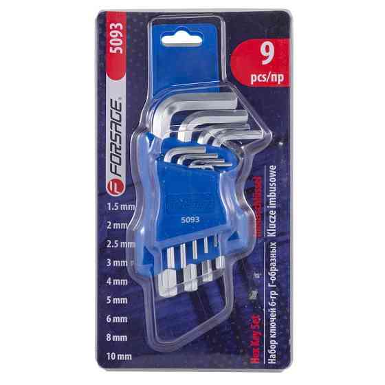 Набір ключів Г-подібних 6-граних, 9пр. (1.5, 2, 2.5, 3-6, 8, 10мм), в пластиковому тримачі Одеса