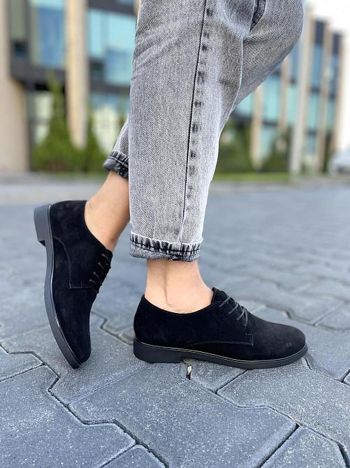 Туфлі жіночі RONE чорні замша натуральна 38р.-24.5см. 39р.-25.5см. (2673) Коломия - фото 5