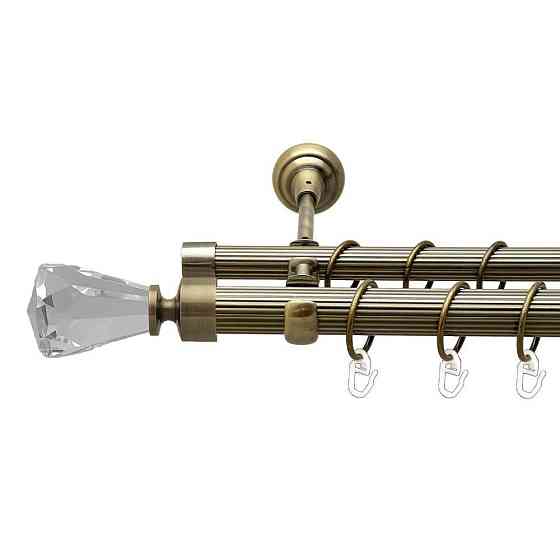 Карниз Orvit Лучетта металевий дворядний відкритий рифлена труба кільце металеве Антик 25\19 мм 200 см Львов