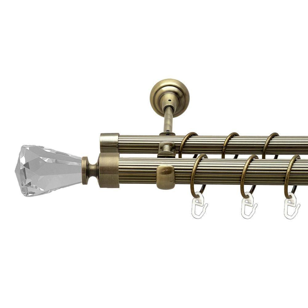 Карниз Orvit Лучетта металевий дворядний відкритий рифлена труба кільце металеве Антик 25\19 мм 200 см Львов - изображение 1