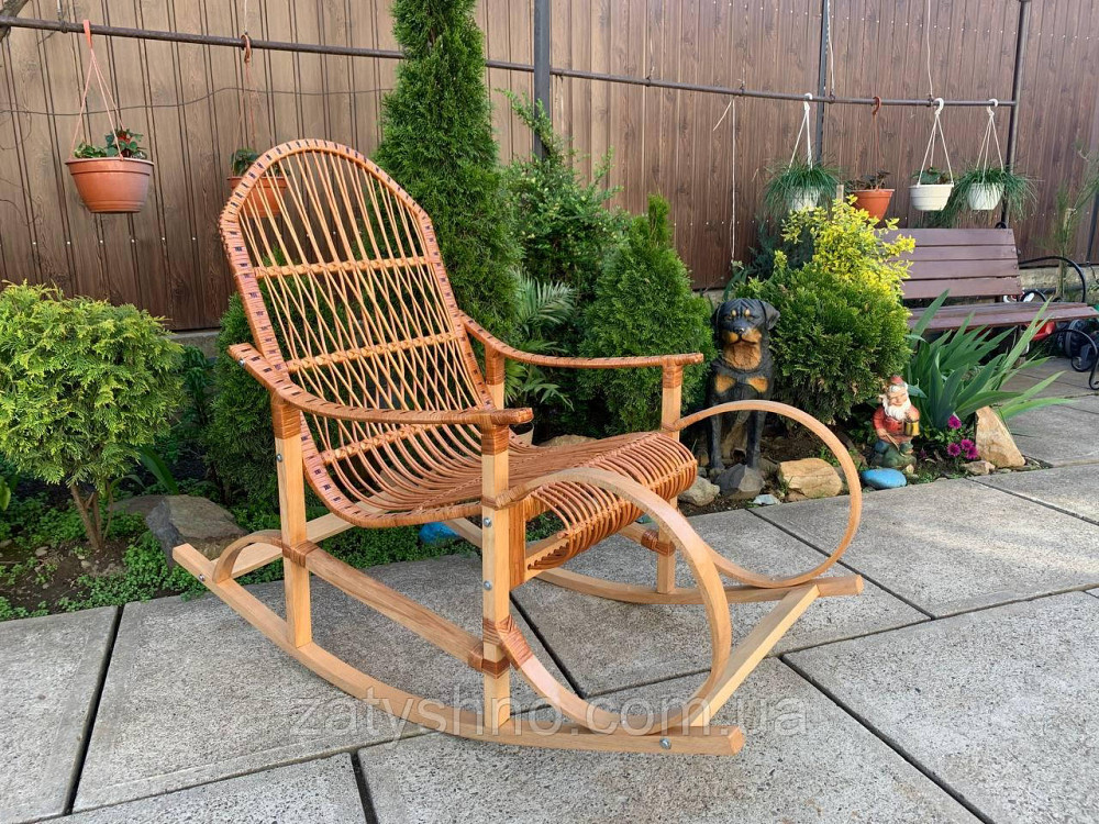 Кресло качалка плетенное из лозы | кресло-качалка для отдыха садовая для дачи Киев - изображение 3