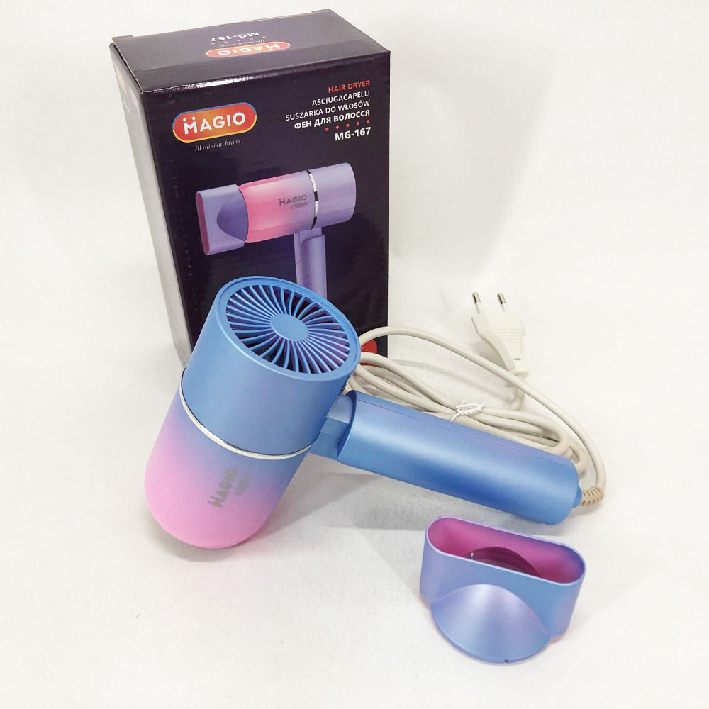 Дорожній фен для волосся MAGIO MG-167, Легкий професійний фен Електричний для сушіння волосся OQ-39 Львів - фото 2