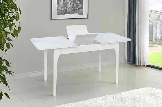 Стіл Фієста (110+35)*70, білий/мрамор білий Київ