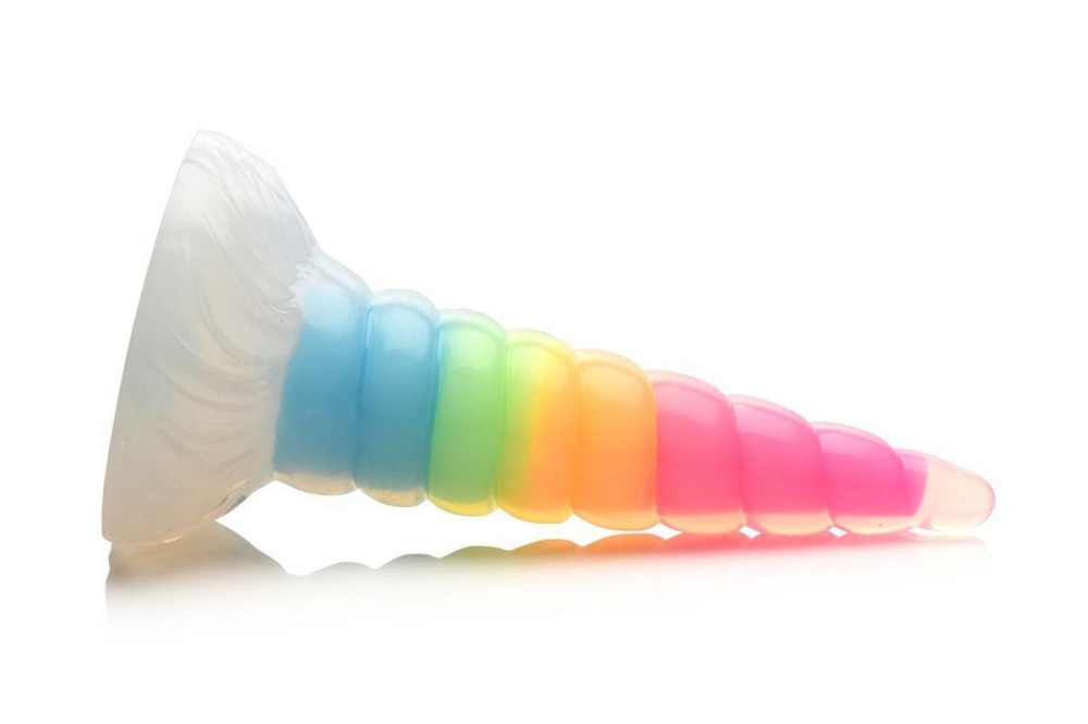 Фентезійний фалоімітатор Creature Cocks Luminescent Rainbow Silicone Dildo, світиться в темряві, 19,6 см Sex Aura Київ - фото 2