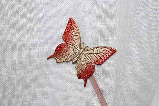 Магніти для штор і гардин (139м) Метелик набір 2 шт Червоний з золотистим (81-050) Київ