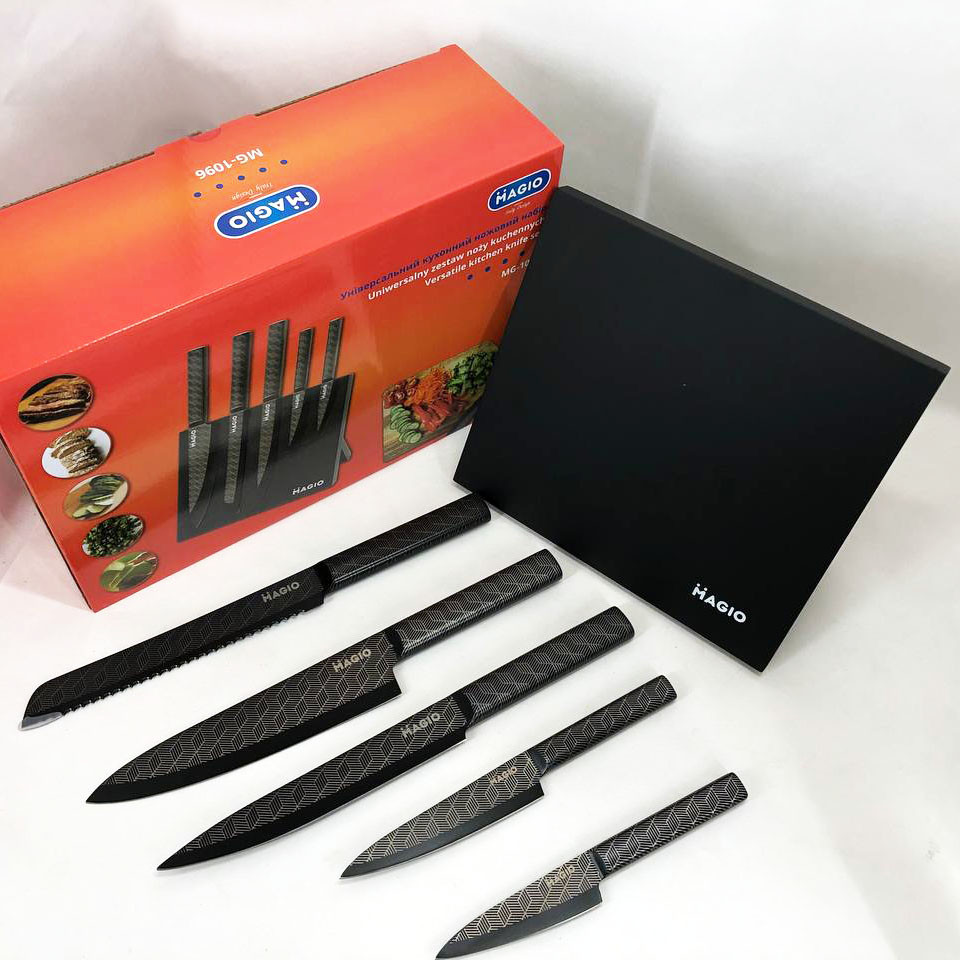 Кухонний набір ножів для нарізання Magio MG-1096, Бюджетні кухонні ножі, Ножі для кухонних потреб YF-98 Львів - фото 6