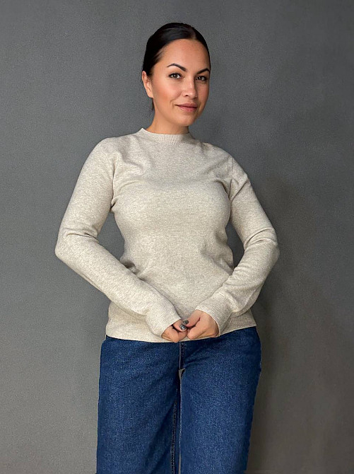 Светр жіночий A-N 2403 водолазка гольф базовий з круглим горлом, бежевий, one size Київ - фото 15