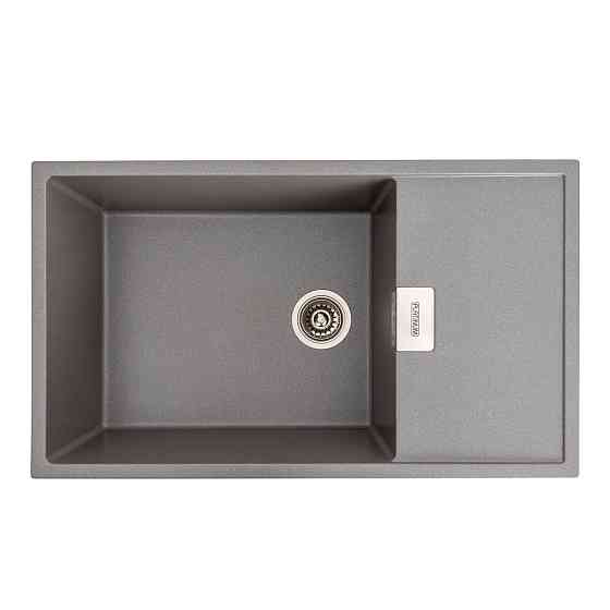 Гранітна мийка для кухні Platinum 8650 DIAMOND матова (сірий мусон) Коломия