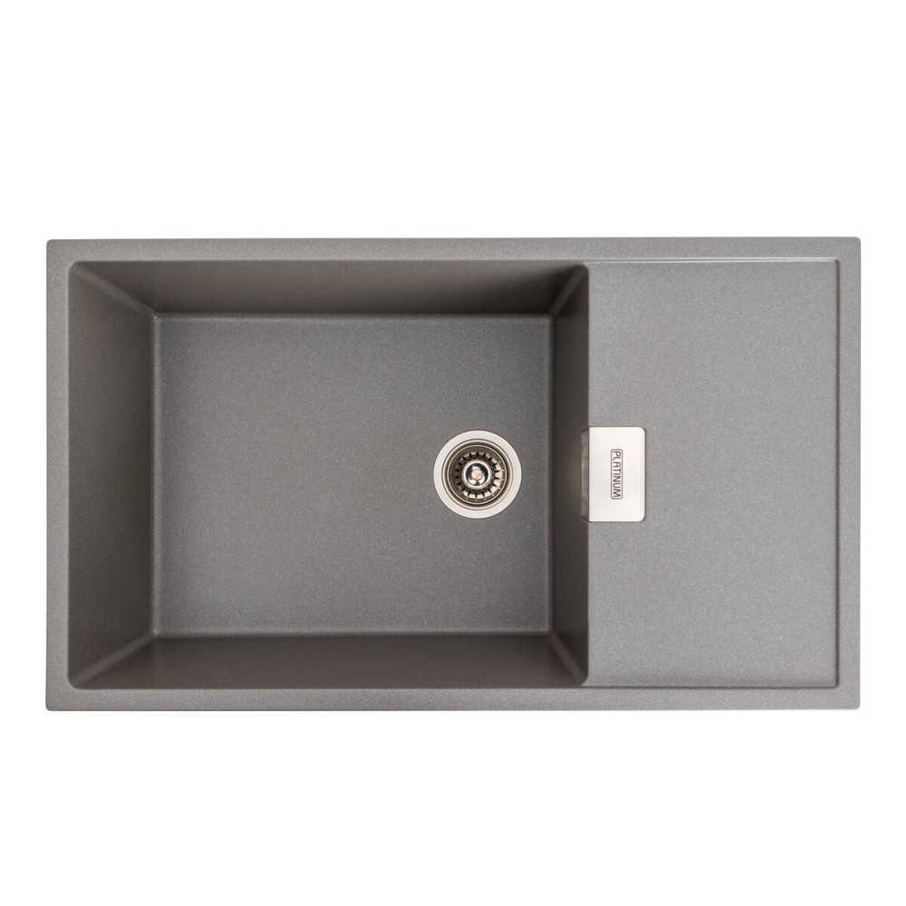 Гранітна мийка для кухні Platinum 8650 DIAMOND матова (сірий мусон) Коломия - фото 1