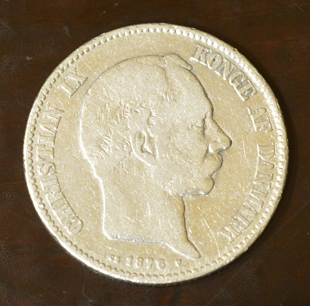 Дания 2 кроны 1876 год. Серебро Полтава - изображение 1