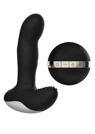 Массажер простаты Вібратор Silicone Massager USB 7 Function + Pulsator / Heating BLACK Sex Aura Киев