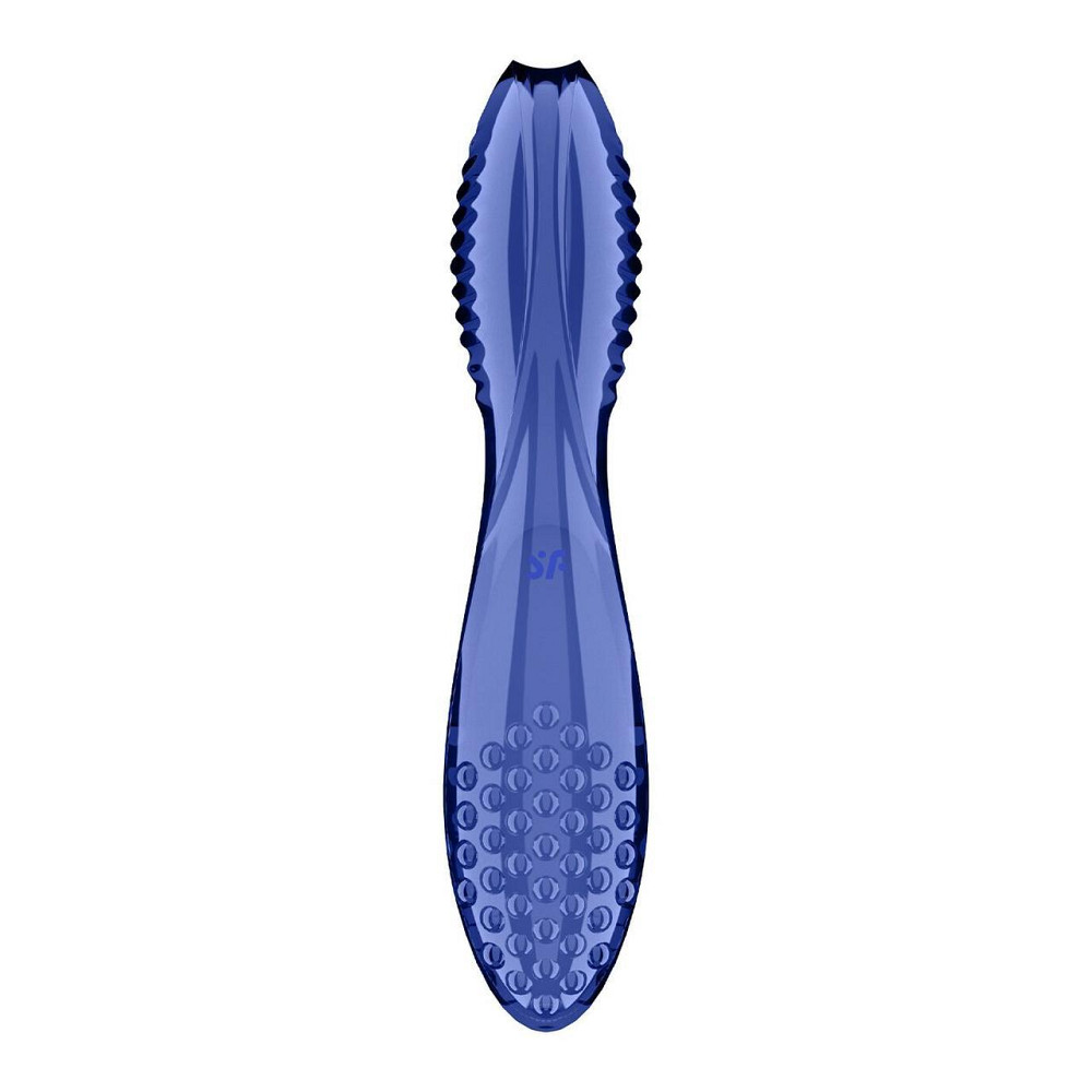 Двосторонній скляний дилдо Satisfyer Dazzling Crystal 2 Blue Sex Aura Київ - фото 3