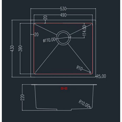 Мийка кухонна GRANADO Under top max STEEL S201 black honeycomb (GS07201BH) Вінниця - фото 3