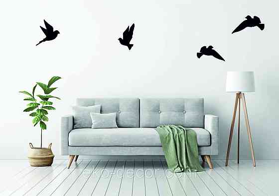 Декоративне настінне Панно «Пташка» Декор на стіну(ціна за 1шт) 30*16 см, Чорний Київ