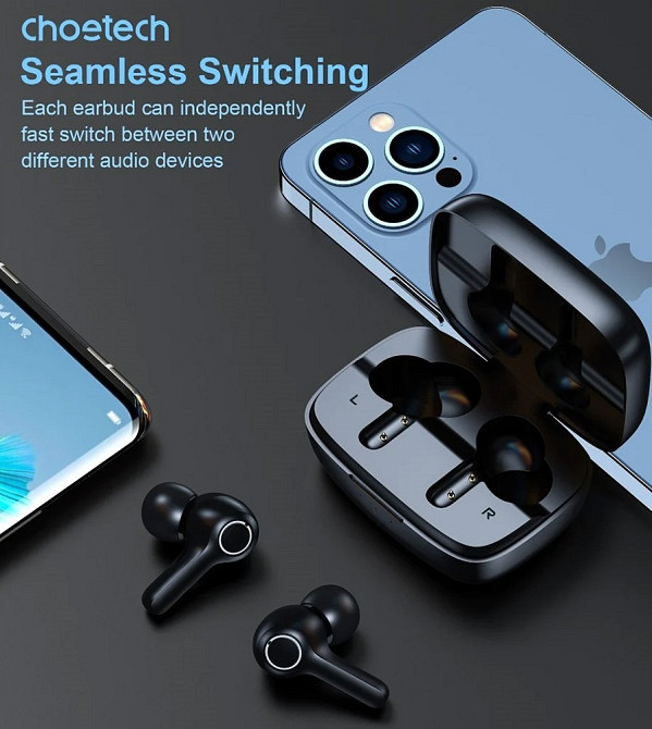 Bluetooth-гарнітура Choetech BH-T06 TWS bluetooth Чорний Харьков - изображение 1