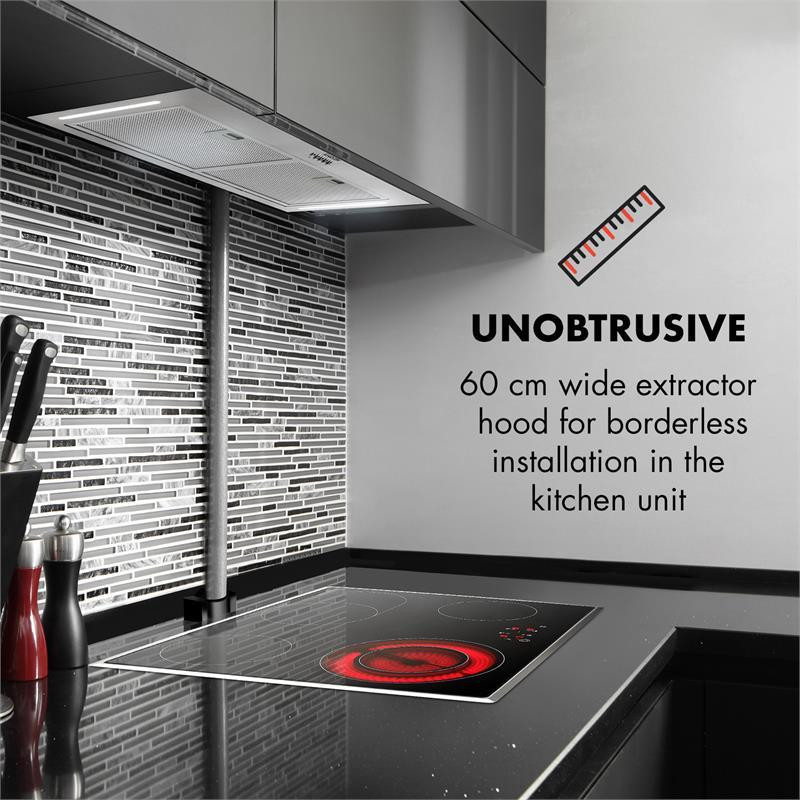 Внизу Под вытяжкой 90 см 590 м3/ч матовая нержавеющая сталь 90 см (Германия, читать описание) Ровно - изображение 2