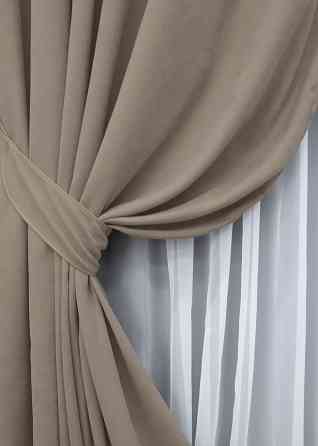 Комплект готовых штор VR-Textil Микровелюр Petek № 1487ш Какао 200х290 см 2 шт (32-461) Киев