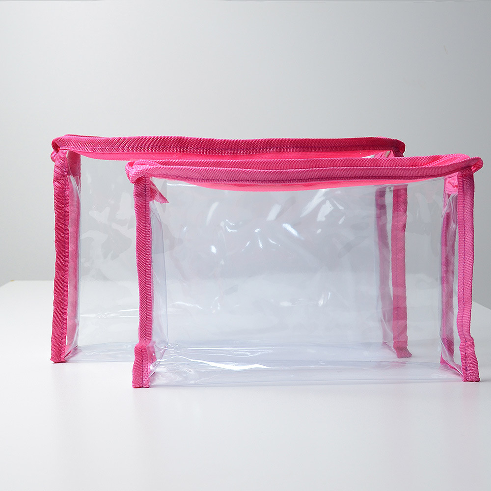 Набор силиконовых косметичек для путешествий 2шт (Розовый) Сумы - изображение 3