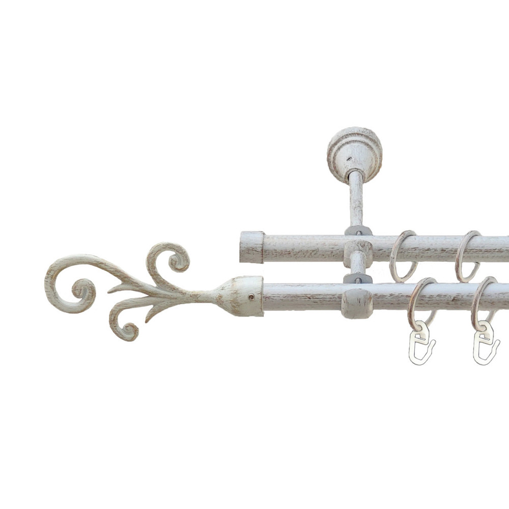 Карниз Orvit Фала металевий дворядний відкритий Біле Золото 16\16 мм 200 см (5484095) Львов - изображение 1