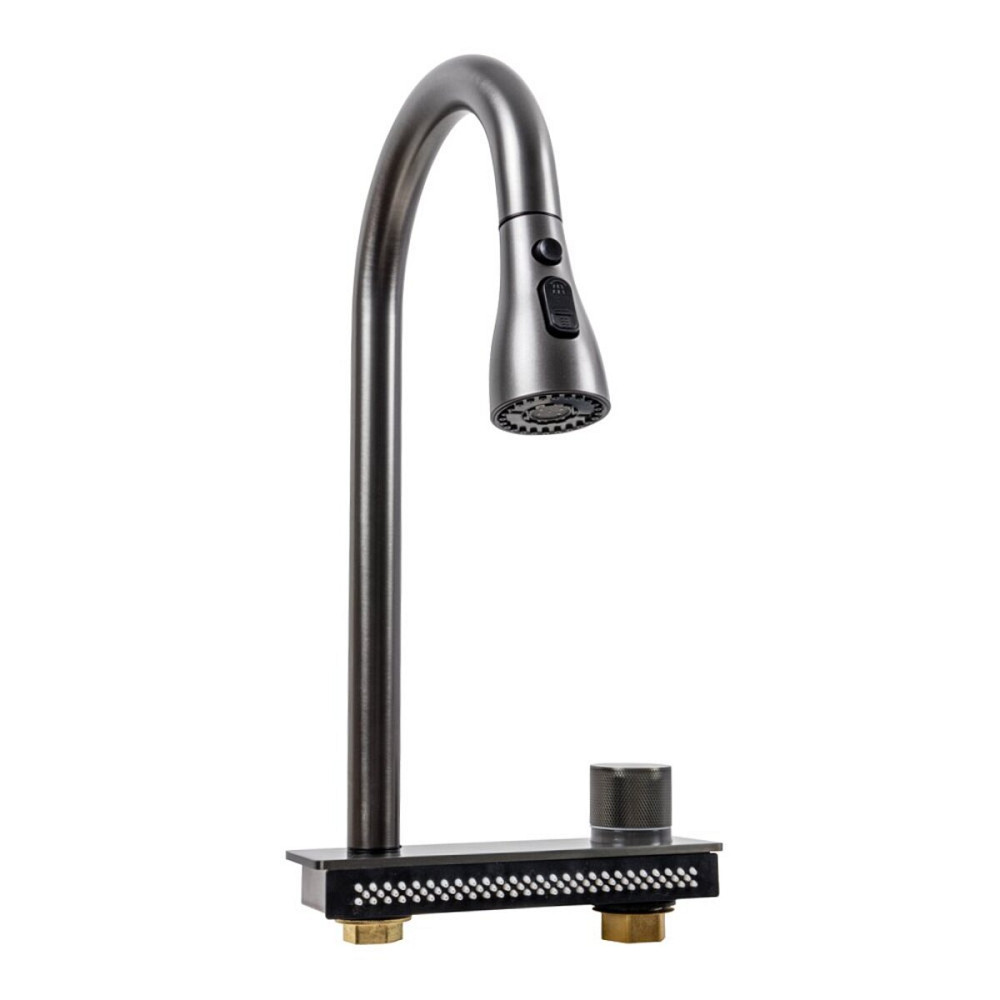 FC-WF2 комплект змішувачів під мийку водоспад Platinum (PVD чорний) Коломыя - изображение 1