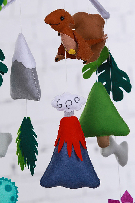 Дитячий музичний мобіль на ліжечко WooolyWool «Веселі динозаврики» з 35 мелодіями Київ - фото 6