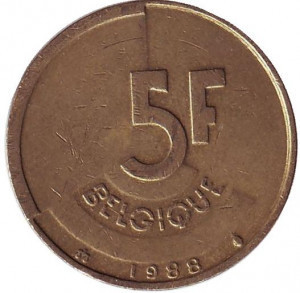 5 франков. 1988 год, Бельгия (Belgie). Полтава - изображение 1