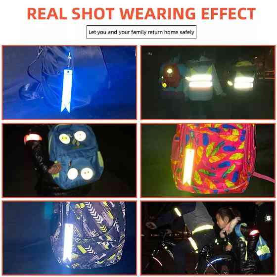 Брелок фликер набор из 10 штук 15 на 3 см оранжево-голубой Киев