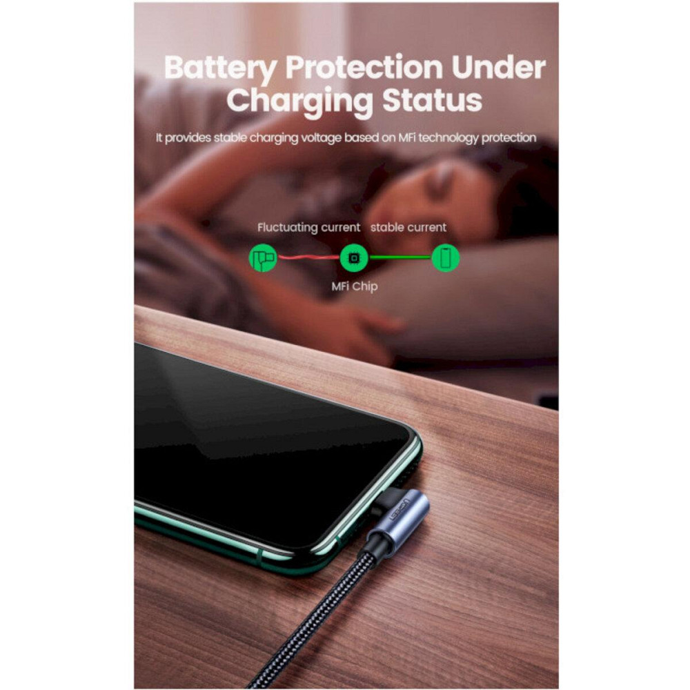 Кабель UGREEN US305 USB-C to Lightning Angled Cable Aluminum Shell Braided 1m(UGR-60763) Николаев - изображение 6