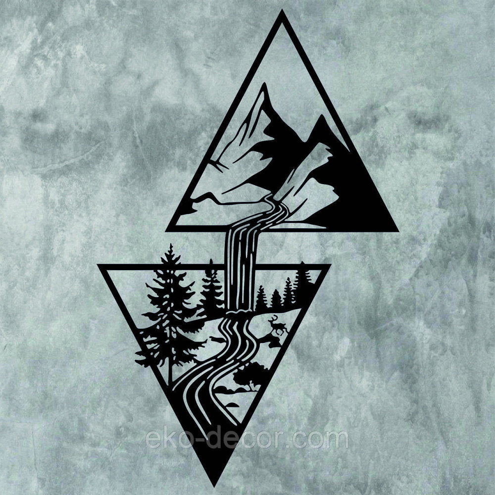 Декоративное настенное Панно «Водопад» Декор на стену 110*70 см, Черный Киев - изображение 5