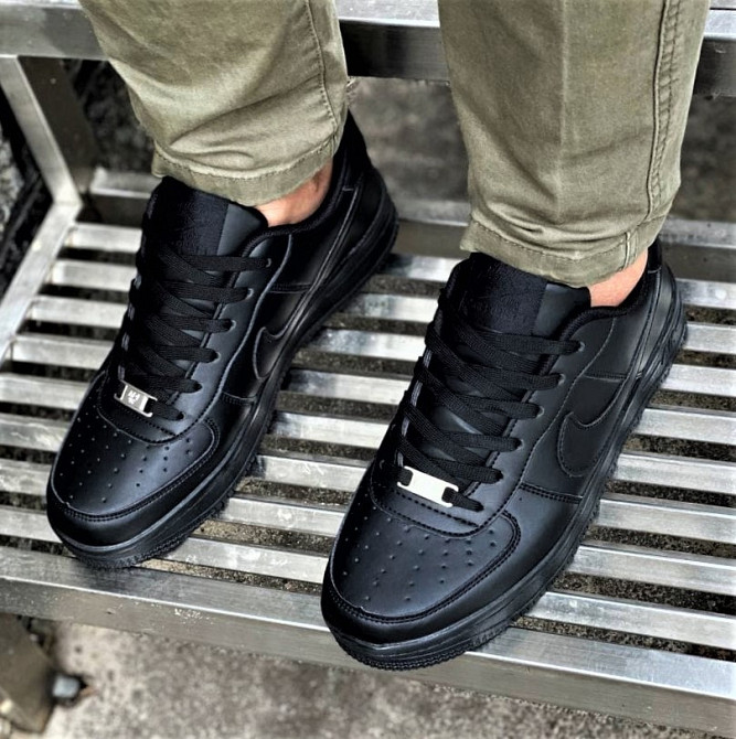 Кроссовки Nike Черные Мужские Кожаные Найк Форсы (размеры: 39,41,43,44) Днепр - изображение 7