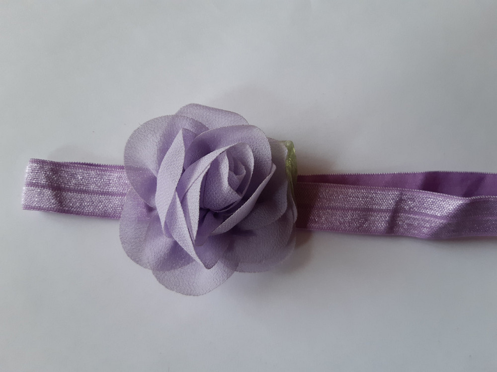 Дитяча пов'язка бузкова - розмір універсальний (на резинці), розмір квітки 5,5 см Київ - фото 3