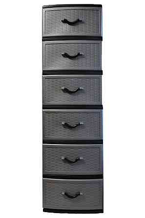 Комод пластиковый Style black (Стиль) 6 ящиков 48х38х134 Одесса