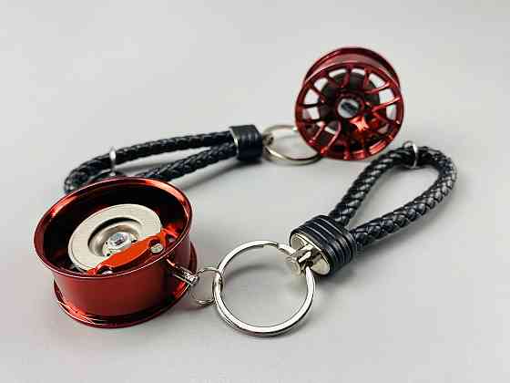 Брелок у вигляді диска колеса червоний, брелок на ключі для водія, брелок металевий на авто ключі Мукачево