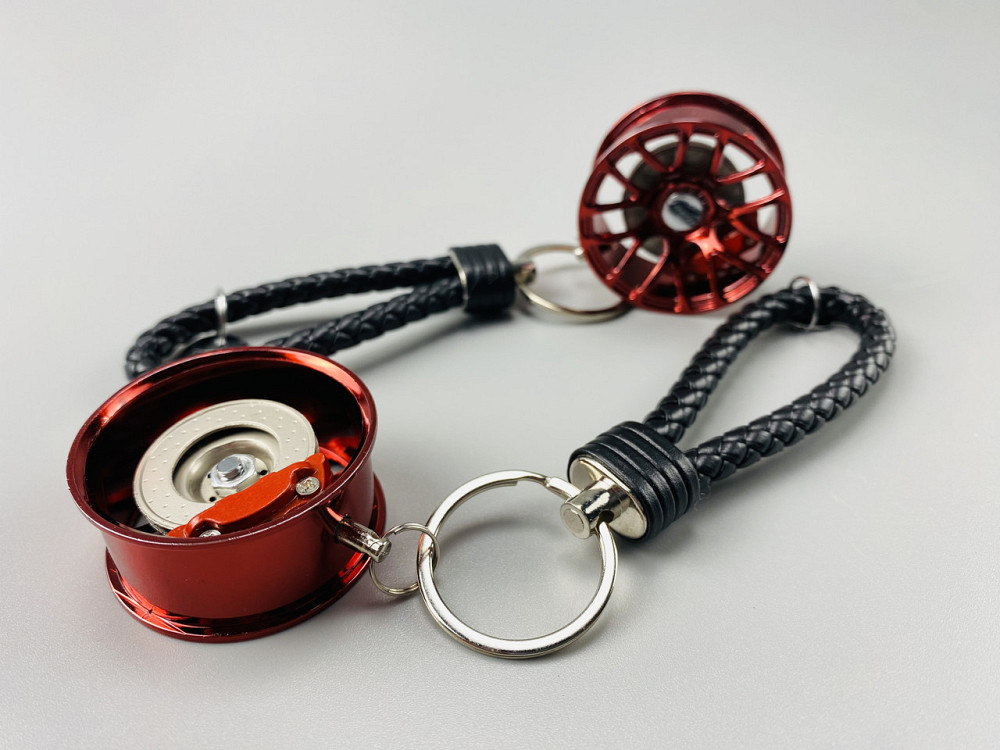 Брелок у вигляді диска колеса червоний, брелок на ключі для водія, брелок металевий на авто ключі Мукачево - фото 5
